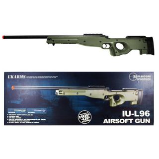 UKARMS IU L96 Metal Sniper Bolt Action Spring Airsoft Rifle Green w BB 