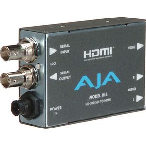 AJA HI5 HD SDI SDI to HDMI Video and Audio Converter with Power Supply 