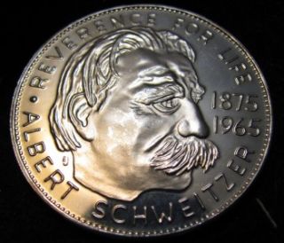   or NCS Sterling Silver 26 6 G 1966 Albert Schweitzer Comm Medal
