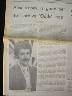 1973 Tele Vues News Alex TREBEK First TV Game Show Job Pre Jeopardy 