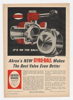 1965 akron brass company gyro ball valve ad
