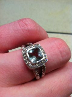 David Yurman Petite Albion Ring Prasiolte Diamond Ring Approx Size 8 