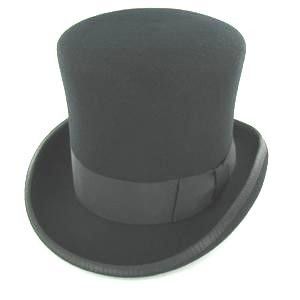 Black Wool Top Hat Victorian Dickens Caroler Slash Tuxedo Steampunk 