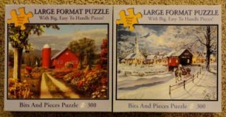 Bits and Pieces 300 Large Format Puzzles Easy EZ Grasp Bow WOW New 