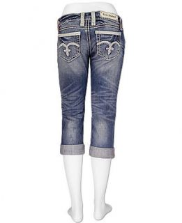 Rock Revival 27 Alanis Jeans Capris Cropped Stretch Woman Buckle RV $ 
