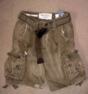 New Abercrombie Fitch Algonquin Green Cargo Shorts 32