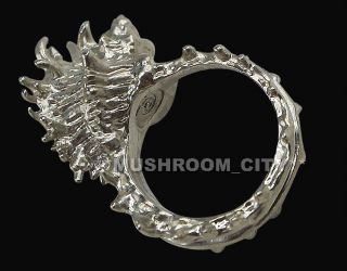 Ultra Chic Alexander McQueen Swarovski Crystal Skull in Shell Metal 