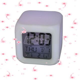   Colors Change Digital Alarm Clock Thermometer Calendar Clocks