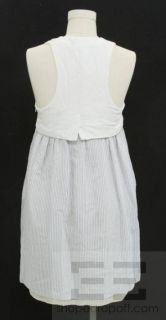 Alexander Wang White & Blue Striped Skirt Sleeveless Dress Size 4