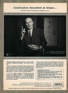 Ampex 1961 Ad Reel Tape Recorder Alexander M Poniatoff