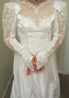 Alfred Angelo Wedding Dress Vintage New Beaded Bridal Gown Sz 10