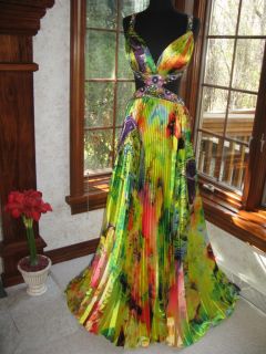 Alisha Hill Gorgeous Yellow Multi Print Gown Dress 4