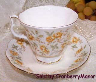 Vintage Royal Albert Orange Taffeta Tea Cup Saucer