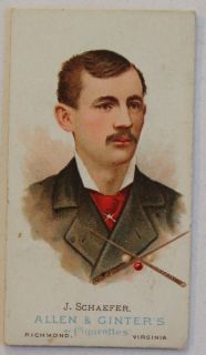 1887 Allen Ginter J Schaffer Billiard Cigarette Card