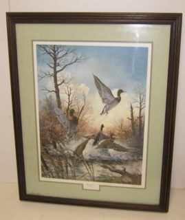 Vintage Spooked by Harold Roe Ducks Unlimited Print Limited Numbered 
