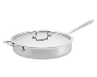 New All Clad Brushed Stainless 6qt Saute Pan Nonstick