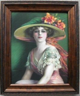 ALLAN GILBERT Victorian FRAMED Print Art   FLAPPER GIRL LADY