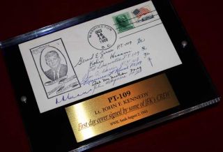 This RARE Crew signed FDC honoring President Kennedy is beautifully 