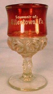Vtg Allentown PA Co Ops Royal Ruby Stained Wine Goblet