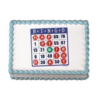    Happy Birthday Gambling Cake Edible Image Topper LUCKS Allergan Free