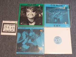 GG Allin Lot of 4 Autographed Records