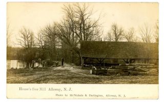 Alloway NJ Houses Saw Mill RPPC Postcard Near Salem