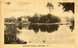 Lake San Jacinto Allendale NJ 8 x 10 Matted Print of Vintage 