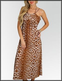 Size 2X DRESS Womens Plus Brown LEOPARD Animal Print ROMAN FASHION NWT 