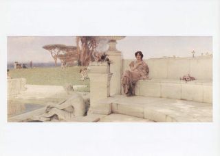SIR LAWRENCE ALMA TADEMA print woman in park VOICE OF SPRING