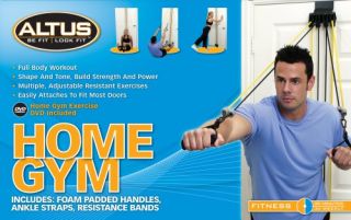 Altus Athletic Home Gym with DVD Includes Foam Padded Handles New 