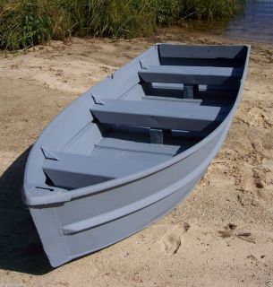 Used 11.5 Aluminum Jon Boat Fishing Car Top V Shape Rowboat +Oars OK 