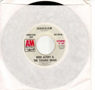 HERB ALPERT TIJUANA BRASS Strike Up The Band Jerusalem PROMO 45 RECORD 