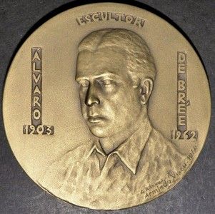 MEDAL SCULPTOR ALVARO BRÉE / KING EDOUARD / BRONZE MEDAL BY A.R. AND 