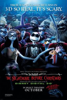   Before Christmas 3D Movie Poster DS Original 27x40 Tim Burton