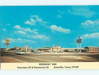  Pre 1980 Texaco Gas Station Rodeway Inn Motel Amarillo TX U1966
