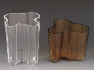 Iittala Art Glass Vases Signed Alvar Aalto