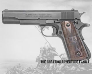 Replica M1911 45 Colt Auto US Grips 1911 WW2 Metal Prop