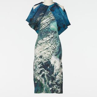 Amber Rose Christian Siriano Marine Print Blue Print Dress