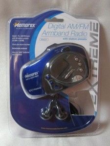 blue memorex xtreme mb221 am fm walkman portable radio w armband free 