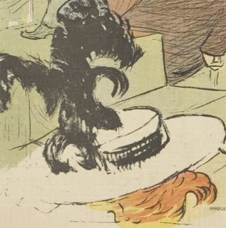   Linen backed print by Toulouse Lautrec of Composer Ambroise Thomas