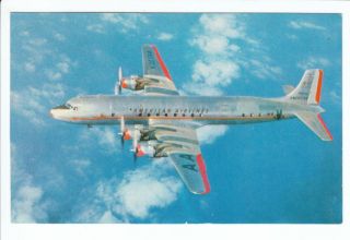 Old American Airlines Airplane Plane DC 7 Postcard Vintage Airline 