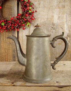 Antique Pewter Early 19thC. Lighhouse Coffee Pot c.1820 Primitive 