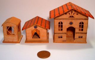 Miniature Balsa Wood Houses Doll House Miniature Nursery Toys