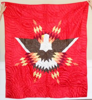 Native American Eagle Quilt handmade Fort Peck Reservation Sioux 
