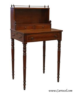 Antique Mahogany Secretary Desk Writing Telephone Table