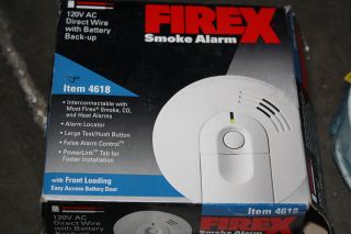 Firex 4618 120V Fire Alarm Ionization Smoke Sensor Detector w Battery 