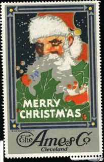 Ames Co Cleveland Oh Great Santa Claus Poster Stamp