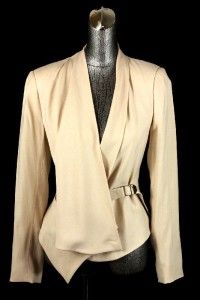 New Womens Cream Malene Birger Amiri Asymmetrical Jacket Blazer Soft 