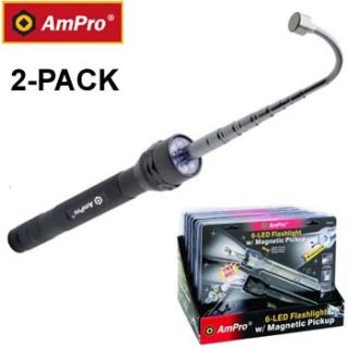 Ampro 6 LED Ultra Bright Flash Lights Free Battery Gift