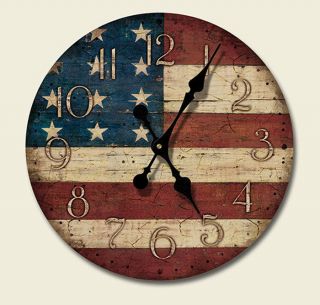 Western Lodge Cabin Decor Americana Wood Wall Clock